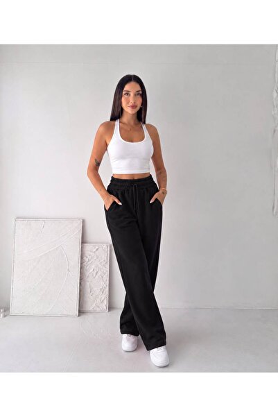 OZD Active Yüksel High Waist Wide Leg Ribbed Sweatpants