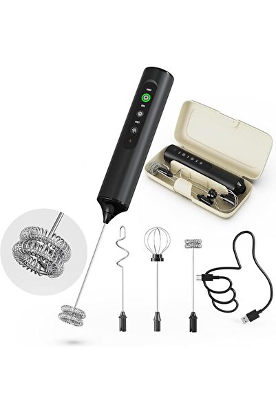 GENERAL Rechargeable Handheld Milk Frother Wand with 3 Variable Speeds 3 Whis...