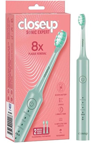 Closed Area Closeup Sonic Expert Green Rechargeable Toothbrush, Waterproof, w...