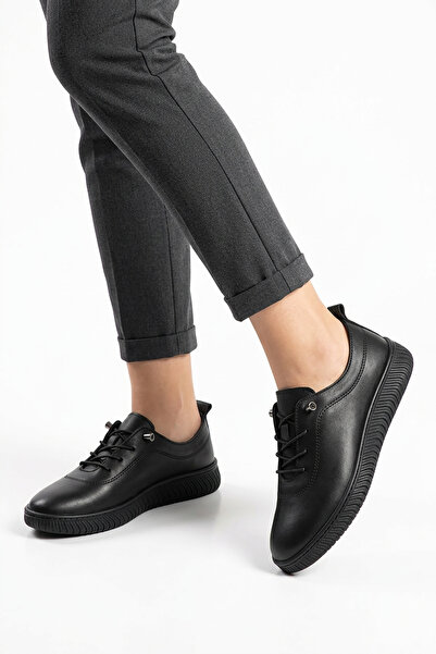 Moda Pie Ortes Rubber Tied Sole Stitched Genuine Leather Orthopedic Women's S...