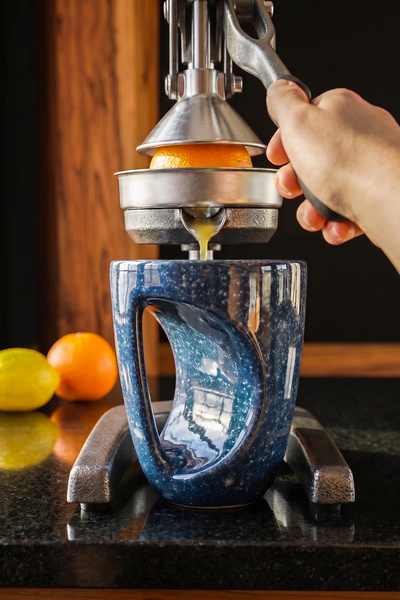 Kupa Bardak | El Yapımı Seramik Ergonomik Tutmalı Kupa | Gece Mavisi- Benekli | 220 ml