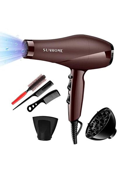 Sunhome مجفف شعر قوي بقدرة 2000 واط مع محرك تيار متردد، مجففات شعر سريعة التج...