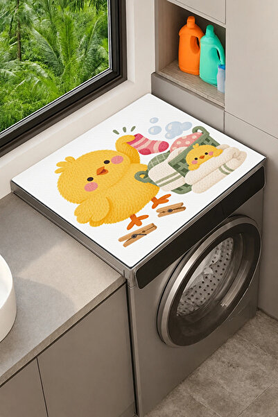 Valerine Life Clothes Dryer Top Organizer Mat Liquid-Proof Cover Yellow Fluffies