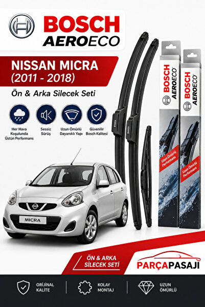 Bosch Nissan Micra Ön Arka Silecek (2011-2018) Aeroeco