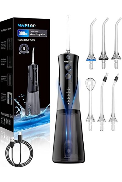 WAFLOO Water Flossers for Teeth - 5 Modes, 6 Flossing Tips, Rechargeable Cord...