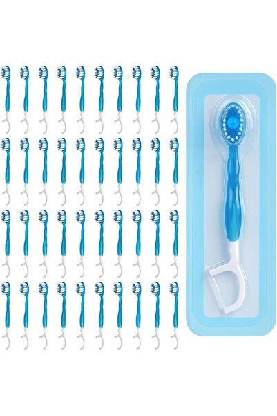 SYOSI 40 Count Disposable Mini Travel Toothbrushes, Complete Oral Care All in...