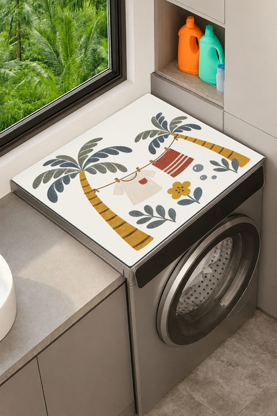 Valerine Life Clothes Dryer Top Organizer Mat Liquid-Proof Cover Palm Breeze