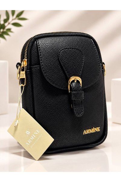 Armine 406 Kadın Floter Deri Çapraz Askılı Telefon Çantası Önü Tokalı Mini Postacı Çantası