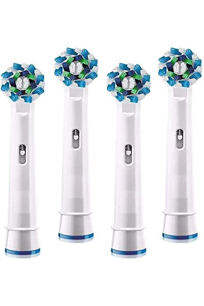 SCIENISH Cross Action Toothbrush Heads Compatible with Oral-B Devices - 4 Pieces