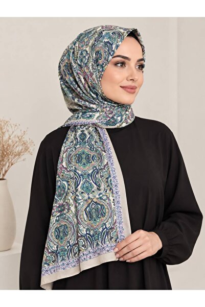 Genel Markalar ZER ETNİK DESEN ŞAL BEJ MAVİ ORGANİK