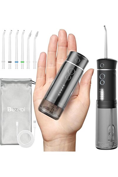 Bezvoi Mini Portable Water Flosser for Travel, 5 Modes Dental Floss, 6 Tips
