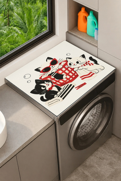 Valerine Life Clothes Dryer Top Organizer Mat Liquid-Proof Cover Laundry Caddy