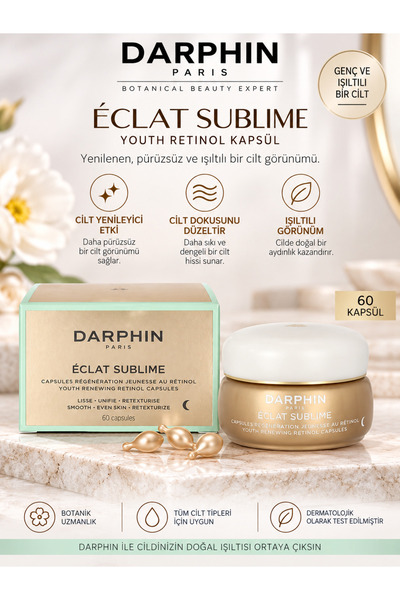 Darphin Éclat Sublime Youth Renewing Retinol 60 Capsules – Renewing and Smoot...