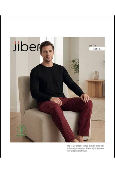 Jiber 15351 ERKEK BAMBU KIŞLIK PİJAMA TAKIMI