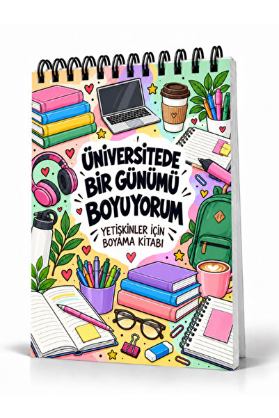 Pembe Yayınevi Mandala Boyama Kitabı - Yetişkinler İçin Boyama Sayfaları - Üniversite Bir Gün