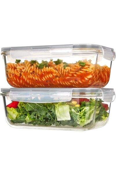 Vtopmart 2 Pack 1860ml/ 63oz Large Glass Containers for Food Storage