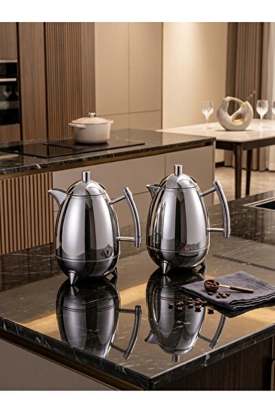 Generic Trams Steel Tea and Coffee Set 1+1 Liter Luxury and Modern Design for...