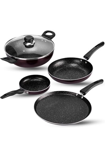 Vinod By Styli Vinod Supreme Non-Stick 4 Pcs Cookware Set - 28 cm Dosa Tawa, ...