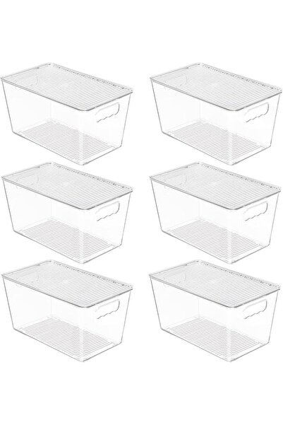 Vtopmart 6 Pack Plastic Stackable Container with Lids, Handle