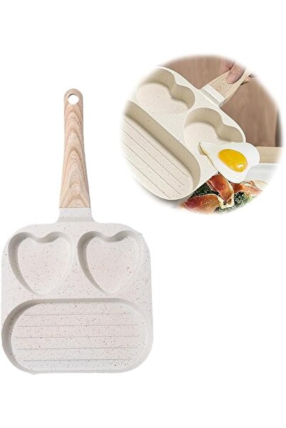 GENERAL 1 PCS Breakfast Frying Pan, 3-Cup Egg Frying Pan, Nonstick Granite Om...