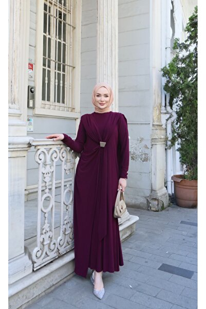 NİSUM MODA فستان ساندي مع كاب ومشبك