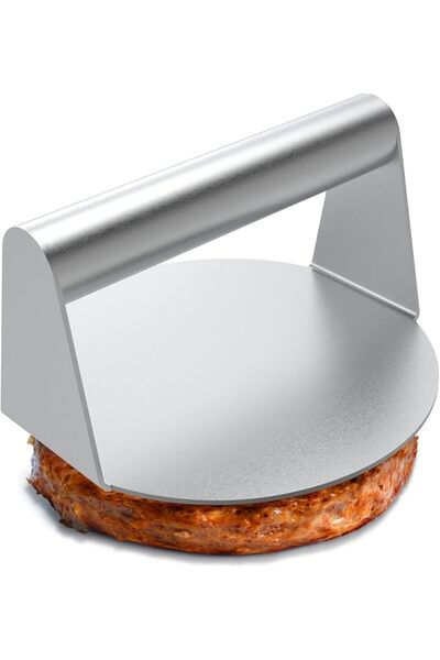 GENERAL Jennyfrida 14cm Stainless Steel Round Burger Press Smasher, Non-Stick...