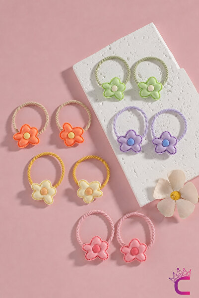 Cinderella Set of 10 Soft Colored Girls' Rubber Hair Clips with Daisy Figures...