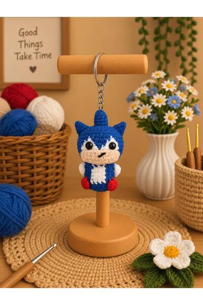 Morey Amigurumi Knitted Keychain - Handmade Bag Accessory and Gift Figure