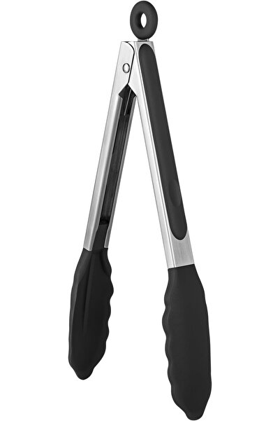 U-Taste 23cm 315℃ Heat Resistant Silicone Kitchen Tongs (Black)