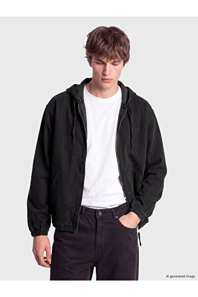 LC Waikiki Rmz Gi̇yi̇m Farkiyla Zipper Hooded Men's Shirt