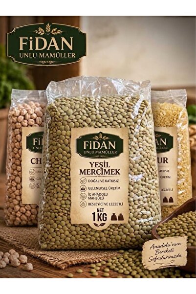 Fidan %100 DOĞAL YEŞİL MERCİMEK KÖY MAHSÜLÜ ( 1 KG )