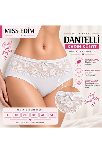 MİSS EDİM Önü Dantel Detaylı Kadın Külot