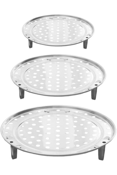 SYOSI Steamer Rack, 3 Pcs Stainless Steel Baking Cooling Rack Trivet Stand Ki...