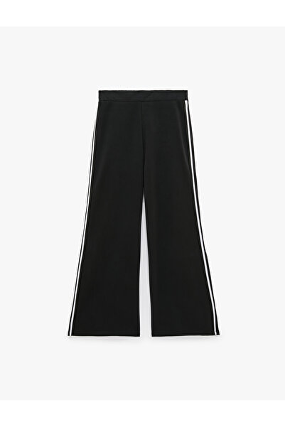 Koton Stripe Detailed Regular Waist Modal Fabric Wide Leg Sweatpants
