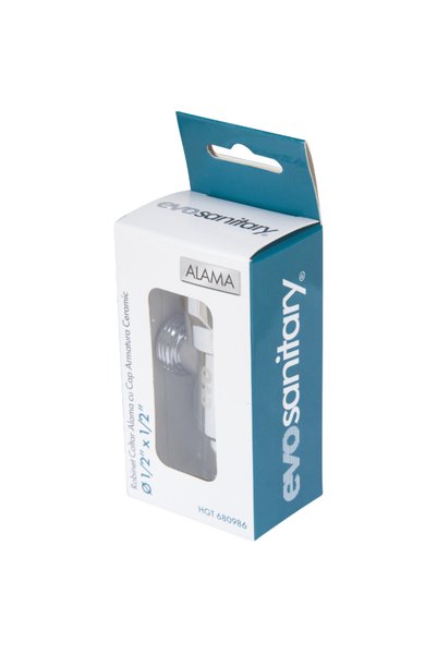 EVOSANITARY Robinet Coltar Nichelat cu Cap Armatura Ceramic, 1/2"x3/8" —