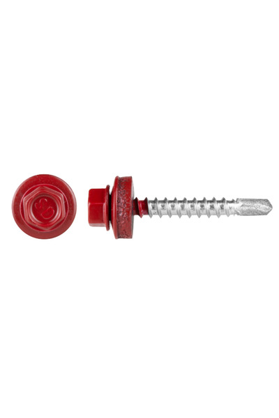 Evotools Surub Autoforant Rosu cu Varf Normal Filet pentru Metal si Saiba EPD...