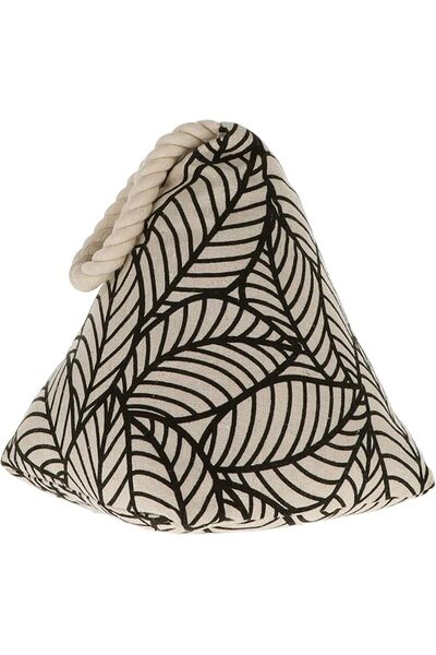 Evideco Jungle Print Cotton Weighted Bag Door Stop 2.3 lbs, Natural/Black
