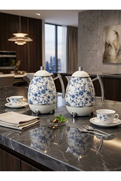 Generic Trams Steel Tea and Coffee Set 1+1 Liter Capacity Luxurious and Moder...
