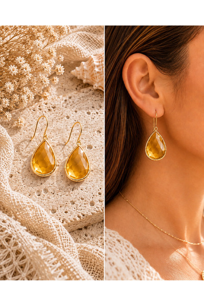 Trinkacollection Kaplangözü Doğal Taşlı Oval Küpe