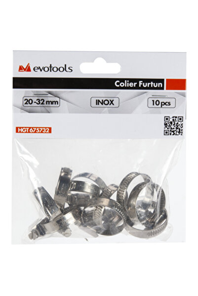 Evotools Colier Inox pentru Furtun, Diametru 16-32mm, 10 — EvoTools, Set 10 Buc