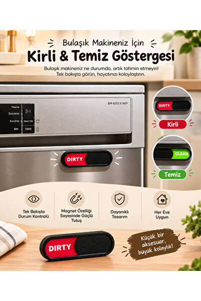 Genel Markalar 3DLAB ATELIER Bulaşık Makinesi Kirli Temiz Göstergesi – Mıknat...