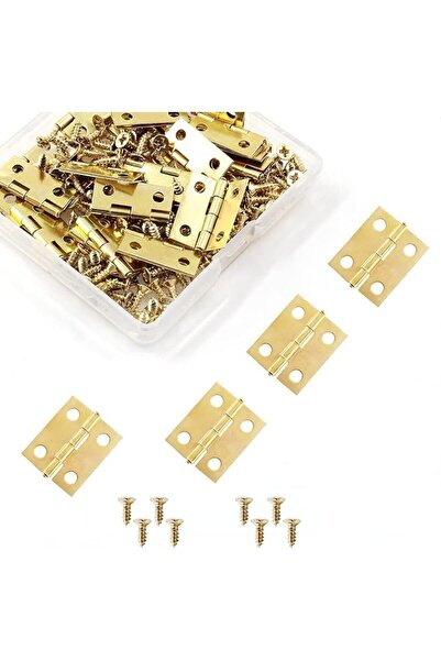 Generic 50Pcs Gold Mini Hinges 18 x 15mm Small Hinges for DIY Crafts, Wooden ...