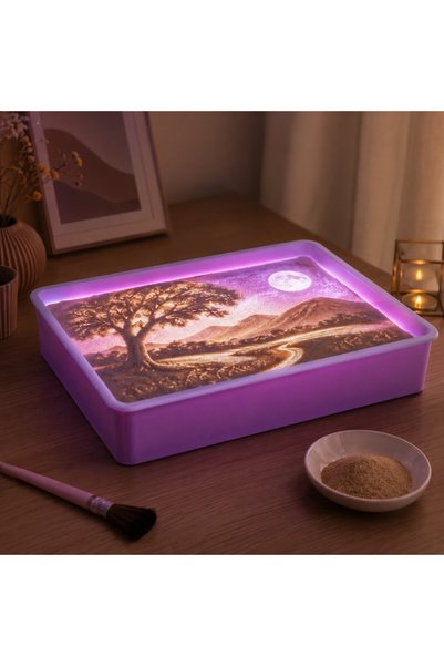 Joynix Cutie luminoasă pentru desen cu nisip, Set creativ pentru copii cu ilu...
