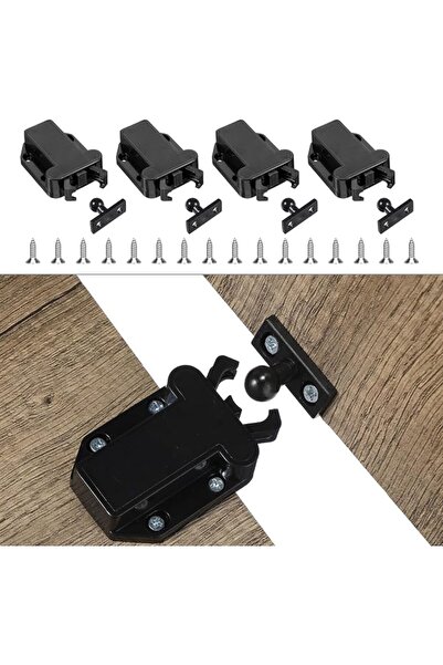 salbsever 4Pack Push Latches for Cabinets, Push to Open Catch Lock,Safe Rebou...