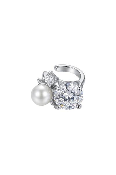 Charmist Çelik Pearl Pop İnci ve Taş Detaylı Earcuff Küpe