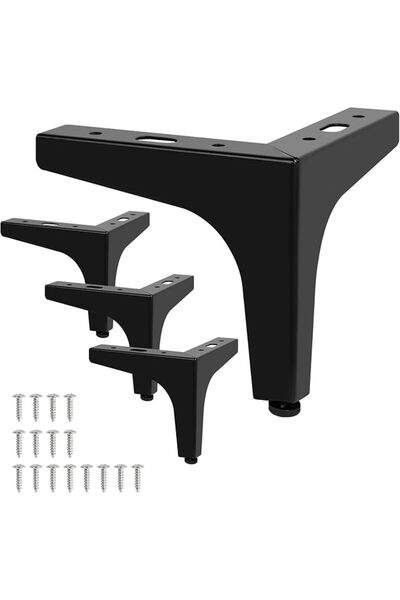 GENERAL Xohog 10cm Metal Furniture Legs - Set of 4 Modern Diamond Iron Triang...