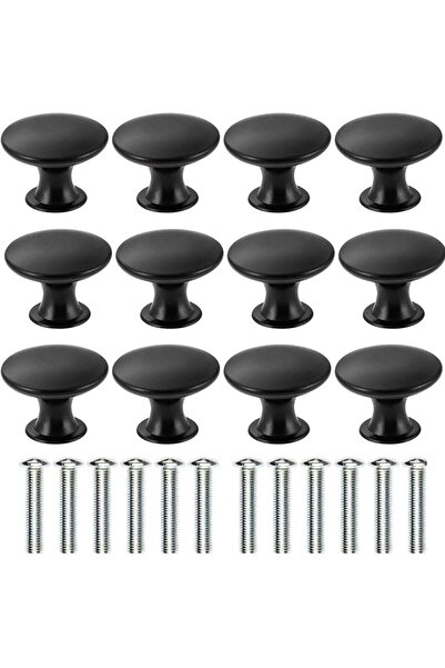 abcGoodefg 12 Pcs Vintage Antique Bronze Knobs Handle Pulls 30mm Brass Round ...