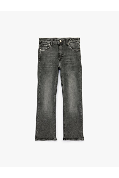 Koton High Waist Slim Fit Cotton Spanish Flare Denim Trousers - Flare Jeans