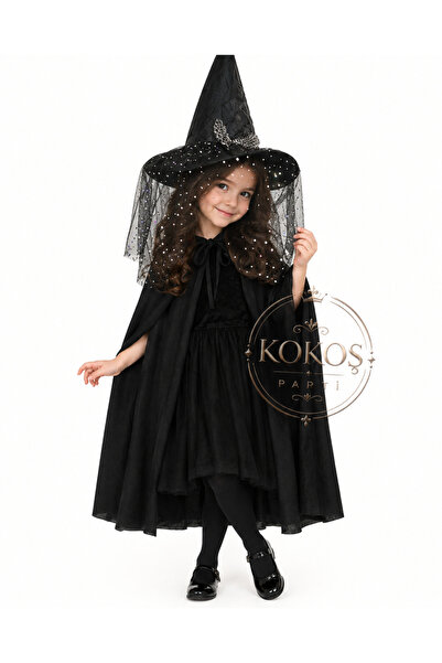 Kokoş Parti Halloween Parıltılı Cadı Pelerin ve Şapka Seti ● Cadılar Bayramı ...