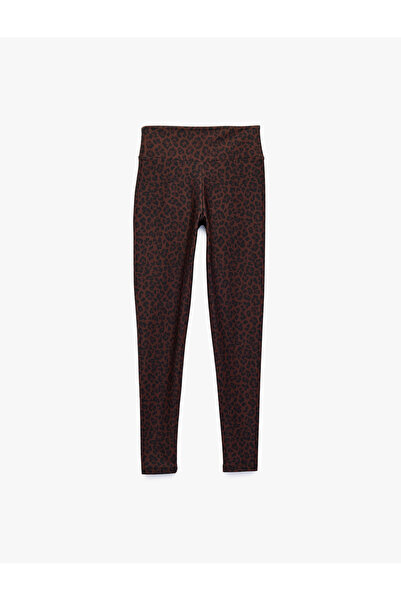 Koton High Waist Slim Fit Leopard Print Sports Leggings